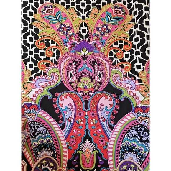 Ronni Nicole Shift Dress Black White Geometric Colorful Paisley Knee Length 8 - Picture 5 of 9